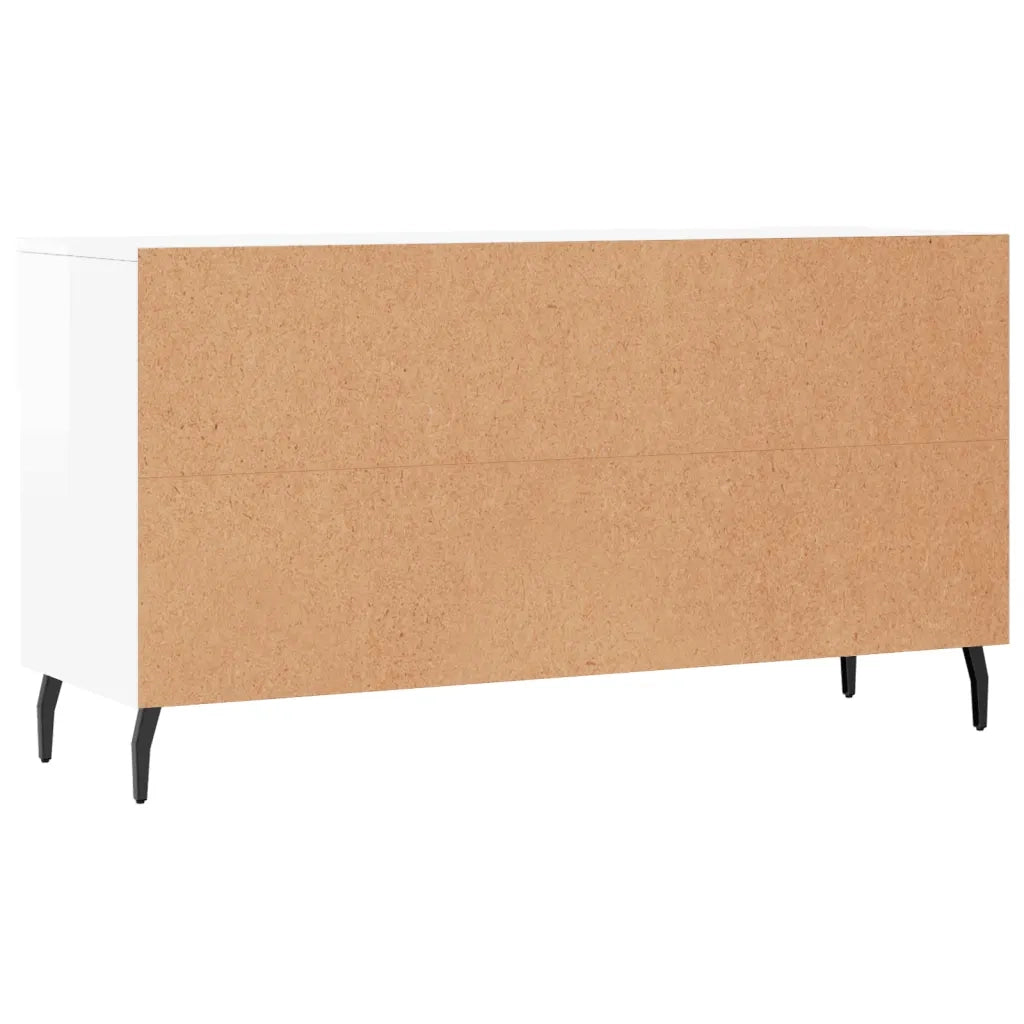 Panca Porta Scarpe Bianco Lucido 102x35x55 cm Legno Multistrato