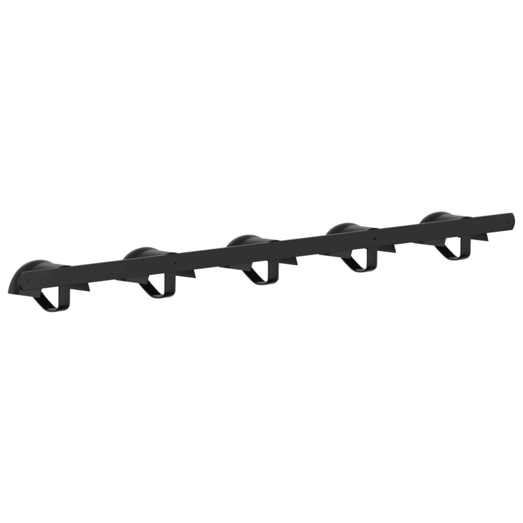 Supporto Briglie per 5 Briglie con 5 Ganci Nero in Ferro 172448