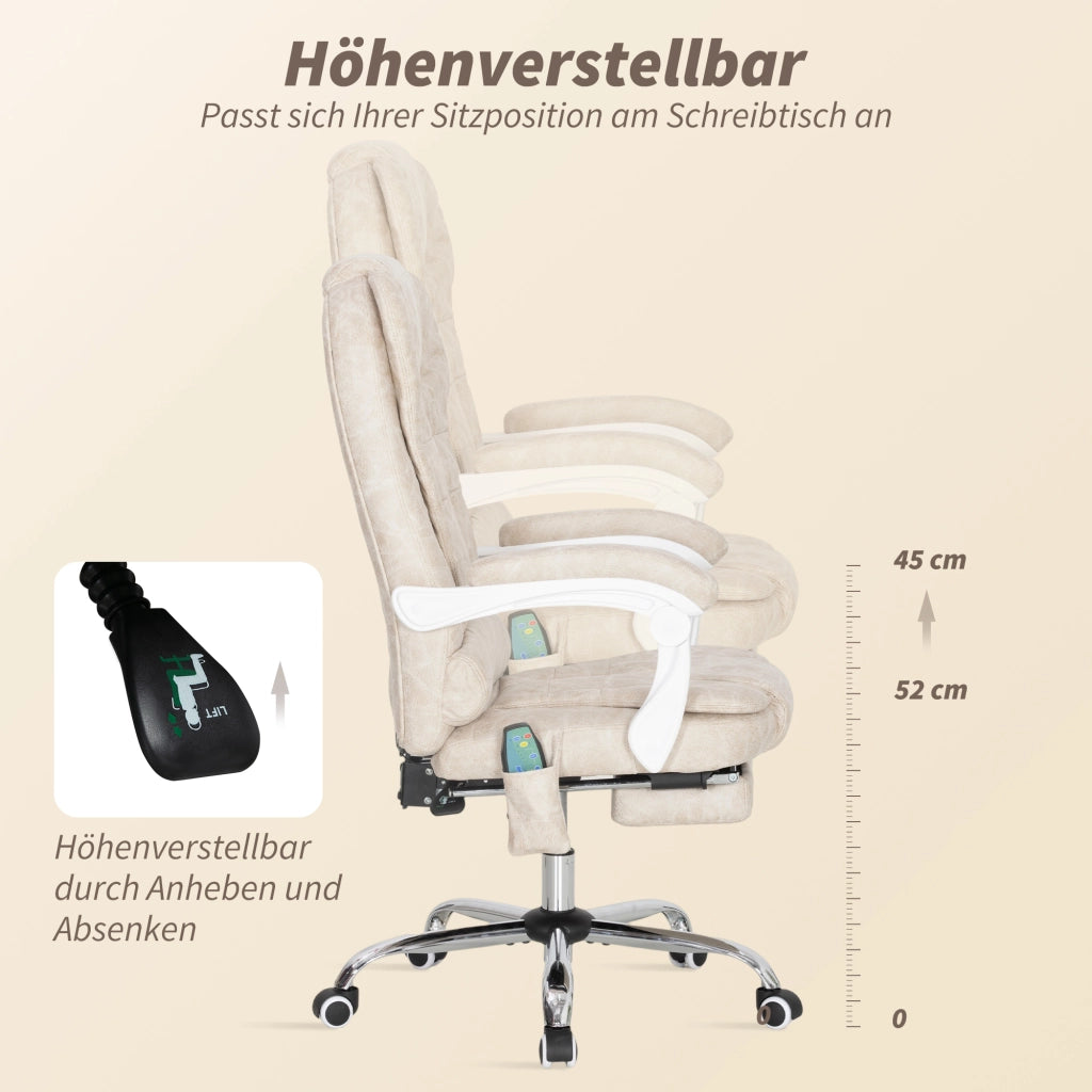 Sedia da ufficio ergonomica con massaggio ¨C zephmum ¨C Grigio 65x160x104cm
