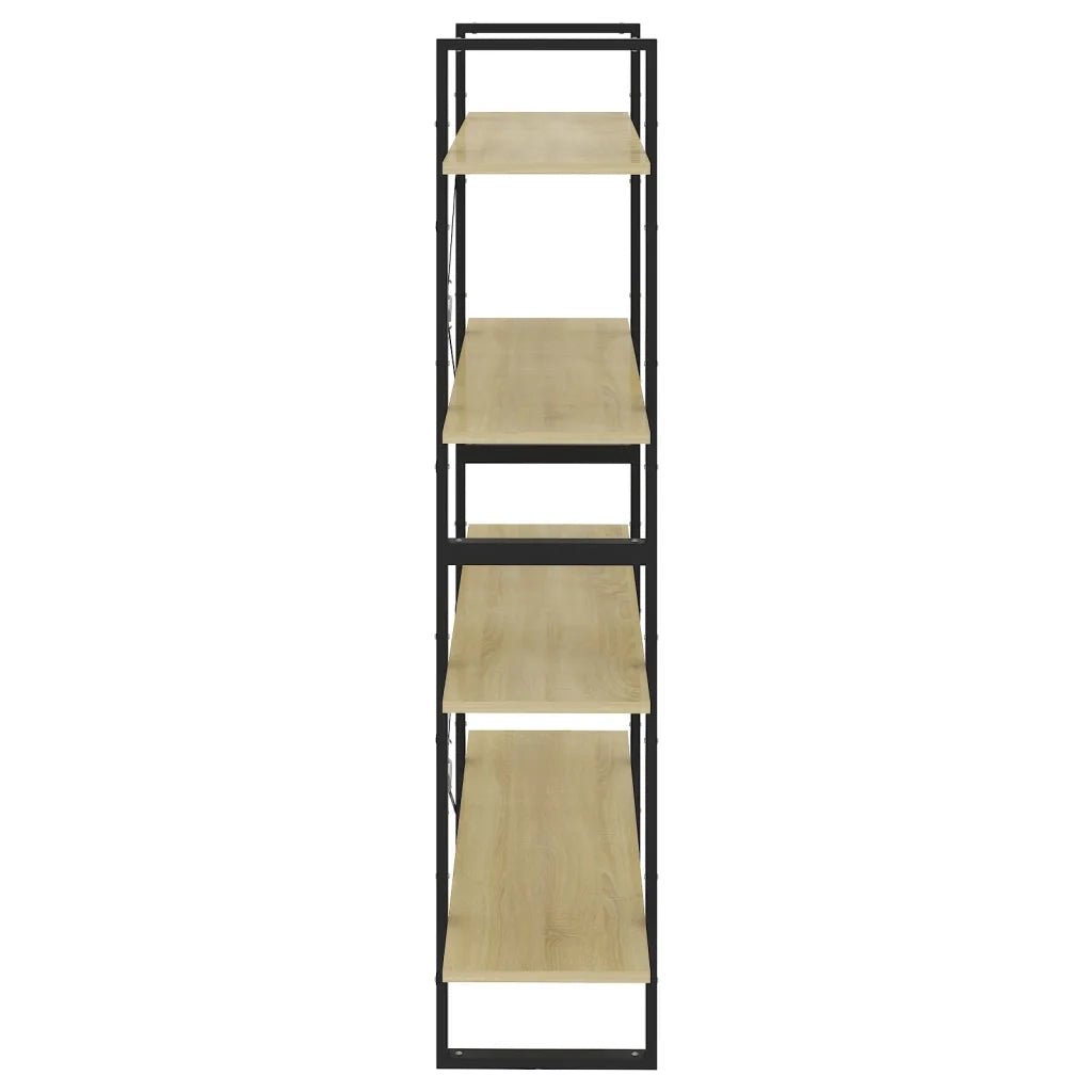 Libreria 4 Ripiani Rovere Sonoma 100x30x140cm Legno Multistrato 806480