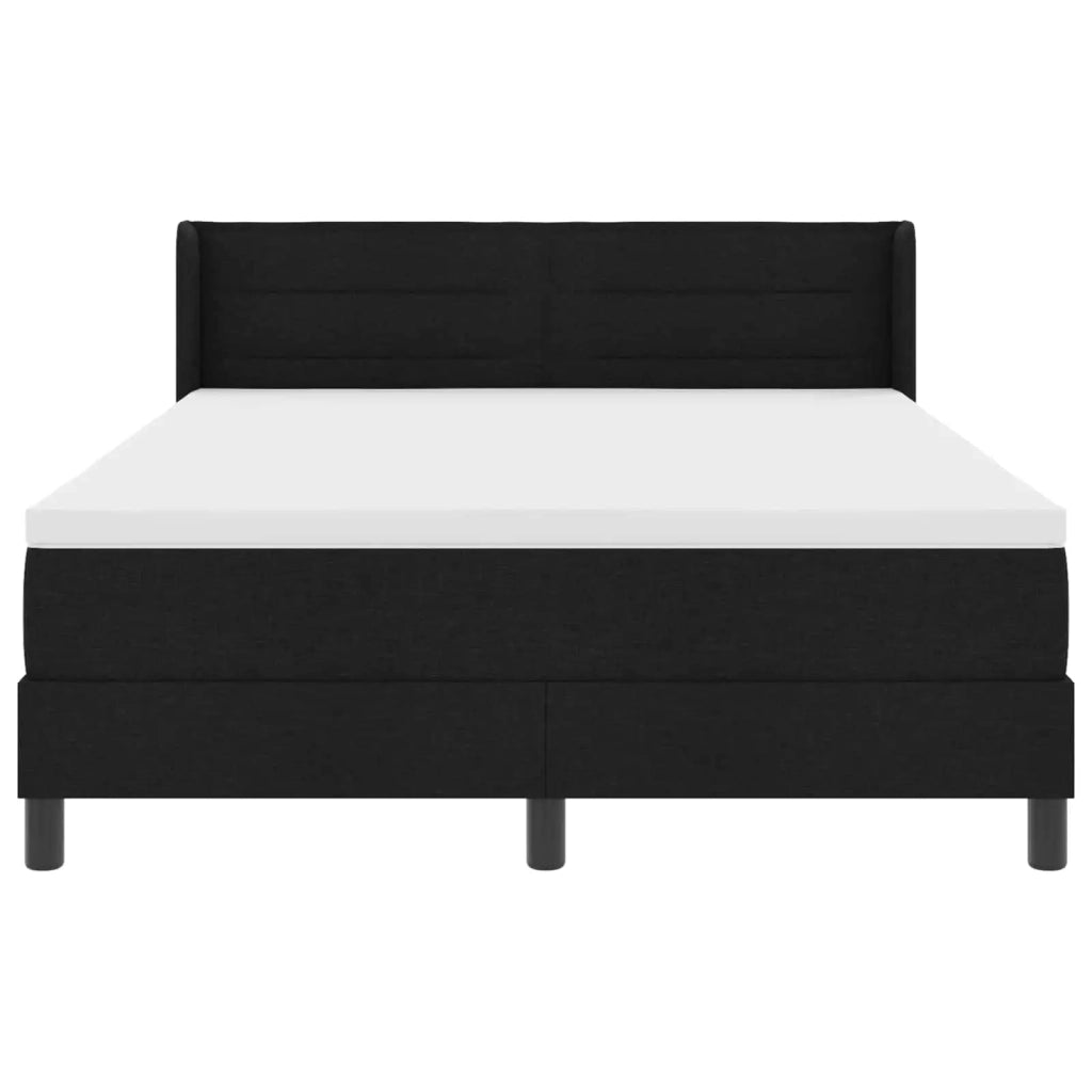 Letto a molle con testiera Nero 190 x 140 cm Tessuto 3341036