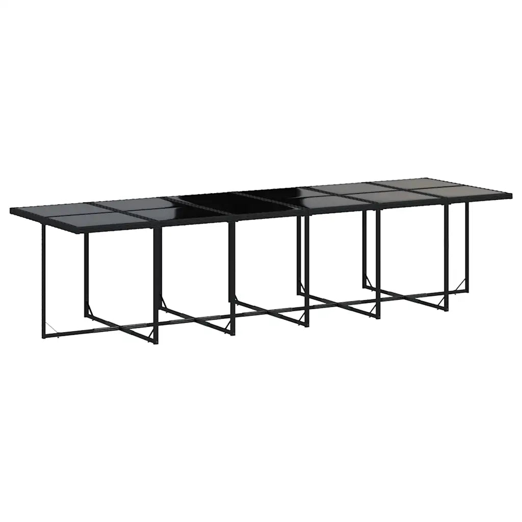 Set da Pranzo da Giardino 17 pz con Cuscini Nero in Polyrattan 3211183