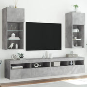 Mobili TV con Luci LED 2 pz-Credenza per TV Grigio Cemento 40,5x30x90 cm