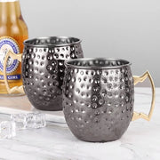 Bicchiere in rame manufatto a mano - 500 ml - Nero - Mok Moscow Mule
