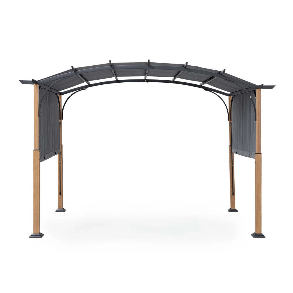 Gazebo in Acciaio effetto Legno con Telo Scorrevole Taormina Bizzotto