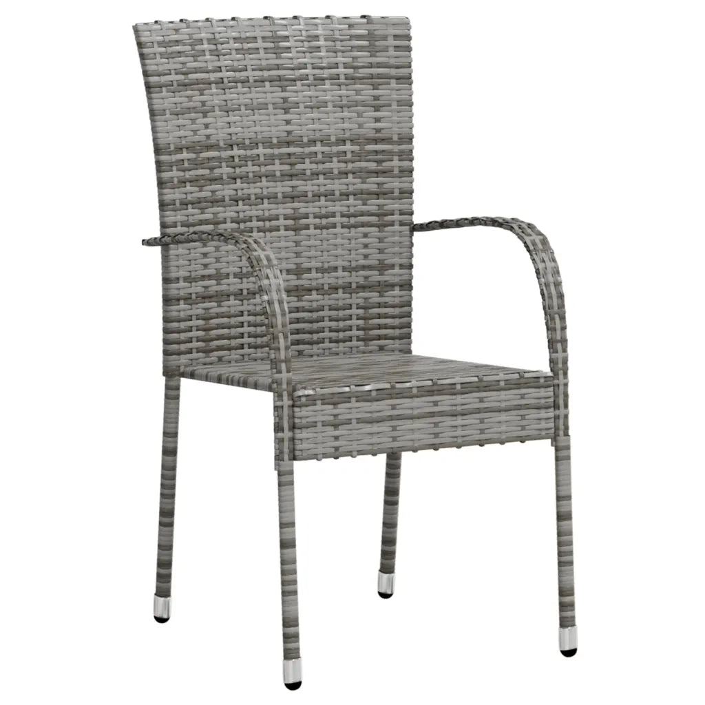 Set Mobili da Pranzo per Giardino 3 pz | Set Salotto da Giardino in Polyrattan Grigio