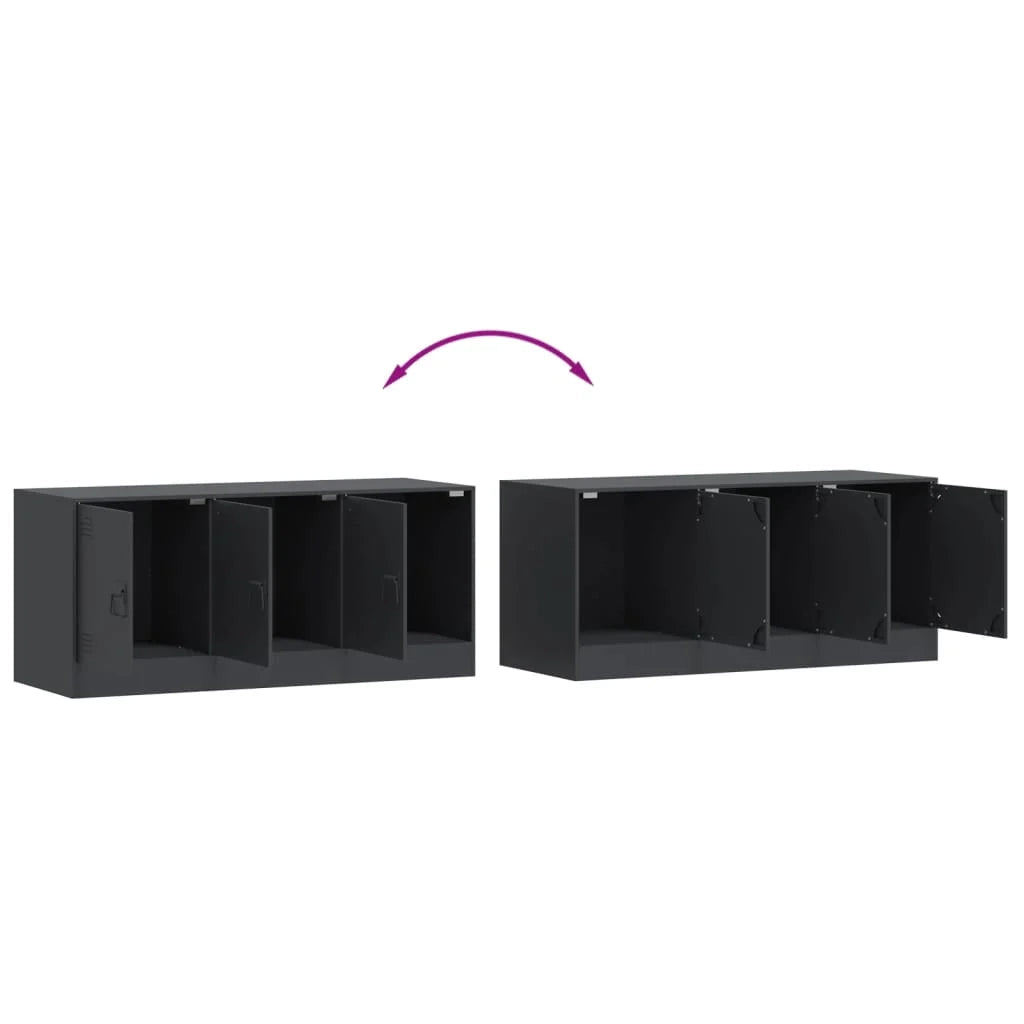 Mobile TV multimediale scaffale TV credenza TV sala da pranzo soggiorno camera da letto antracite 99 x 39 x 44 cm acciaio antracite 02_0026409