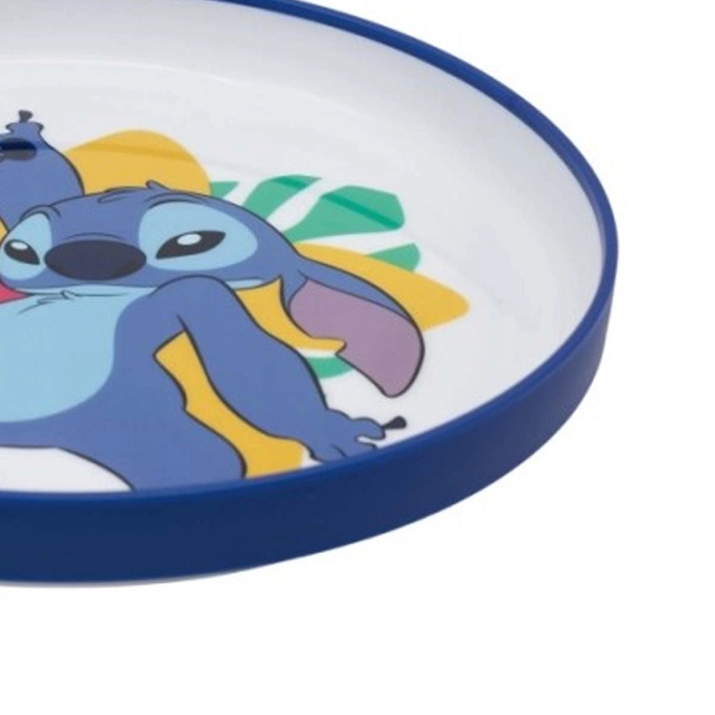 Piatto Antiscivolo per Bambini Microonde Stitch Bianco / Blu Disney