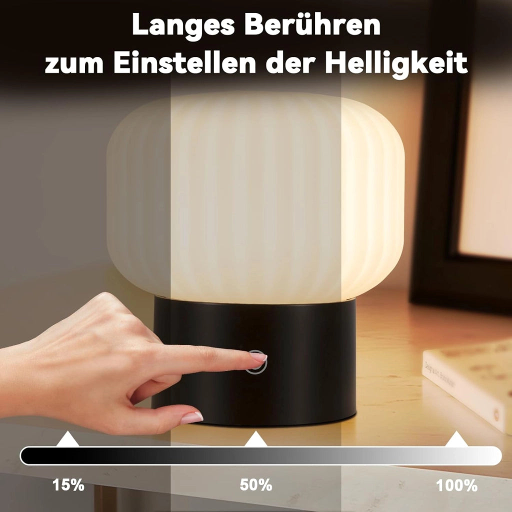 ZMH Lampada da tavolo LED bianca wireless touch dimmerabile ricaricabile per camera letto comodino