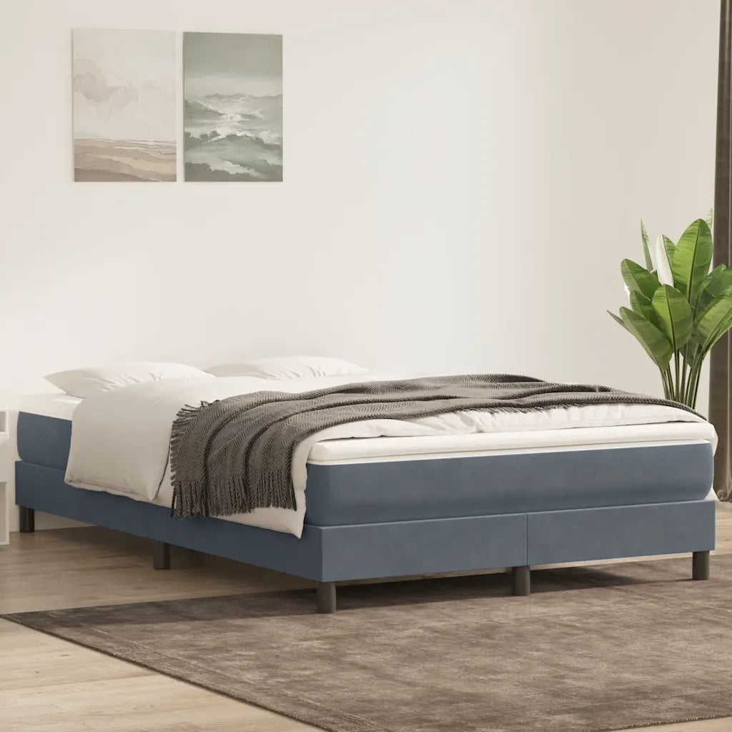 Letto a Molle senza Materasso-Struttura Letto Grigio Scuro 160x220 cm Velluto