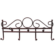 Trade Shop - Appendiabiti Attaccapanni In Metallo Bronzato A Parete 4 Posti Ganci 30x12 Cm -