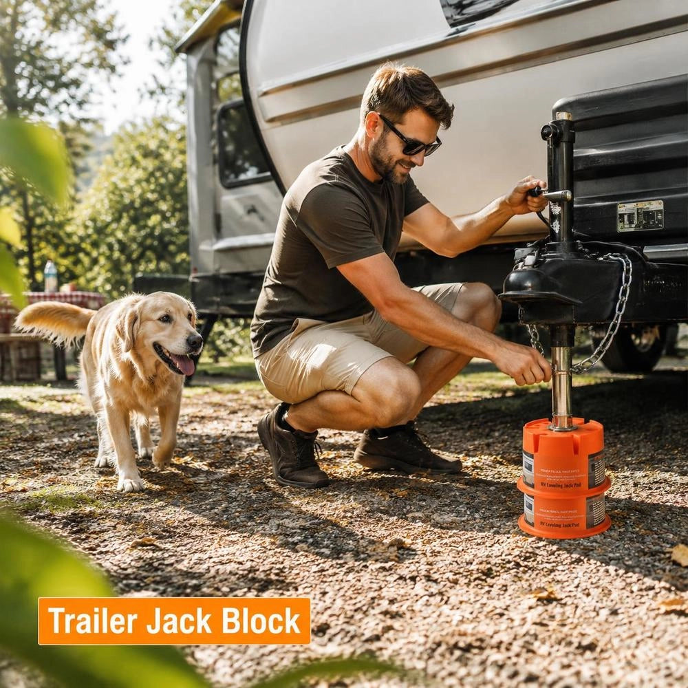 Trailer Jack Block, 907.18 Kg Capacity Per Motorhome Leveling Block, High-quality Polypropylene Motorhome Stabilizing Blocks, Motorhome Travel Accessories