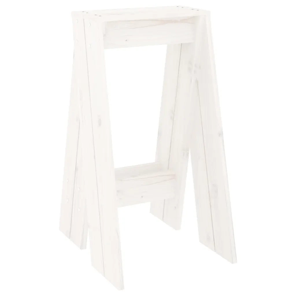 Sgabelli 2 pz Bianchi 40x40x75 cm in Legno Massello di Pino 823670