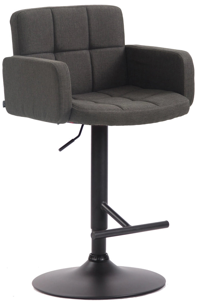 Sgabello Los Angeles in tessuto grigio scuro,nero