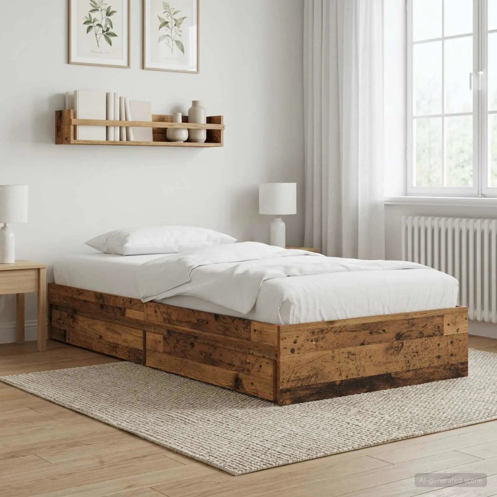 Telaio del letto con storage Legno antico 80 x 200 cm 3429592