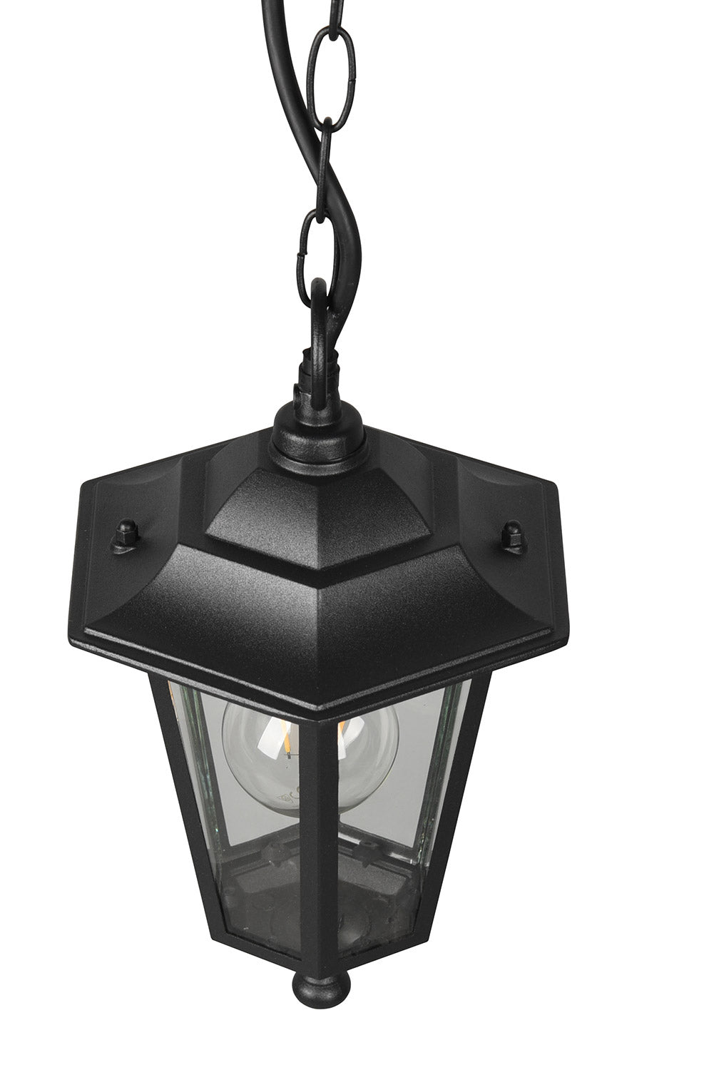 Lampada a Sospensione da Esterno Attacco E27 in Alluminio Nero Opaco