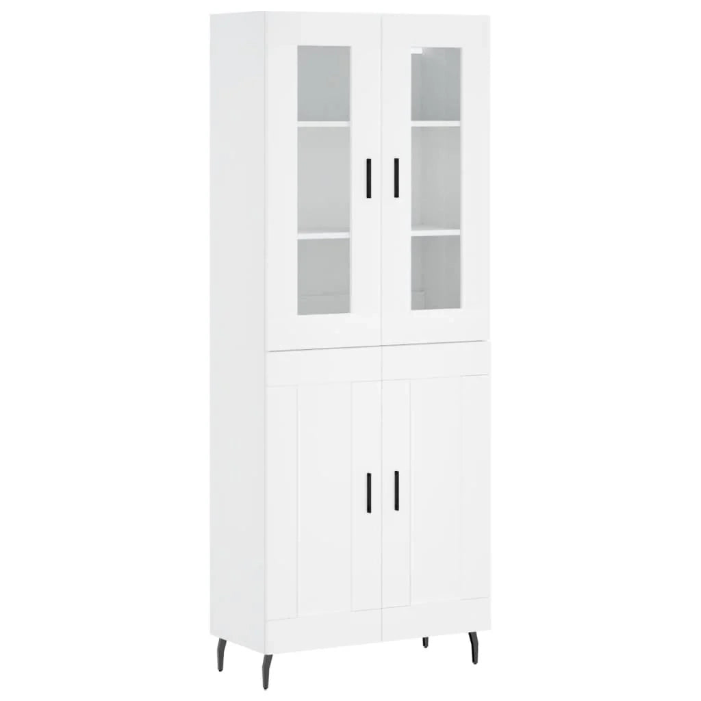 Buffet credenza cassettiera mobiletto mobile contenitore organizer cucina soggiorno salotto alto 69,5 x 34 x 180 cm legno ingegnerizzato bianco 02_0032569
