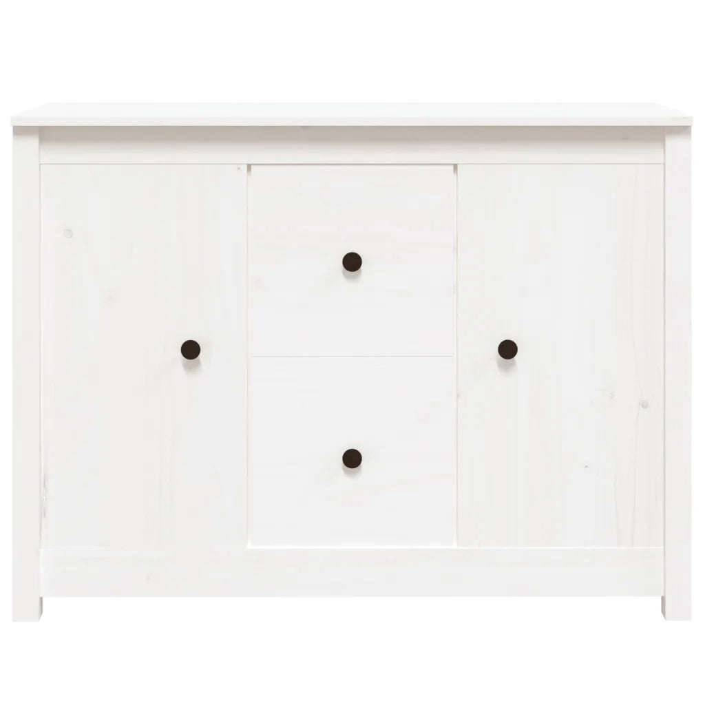 Credenza Bianca 100x35x74 cm in Legno Massello di Pino 814565