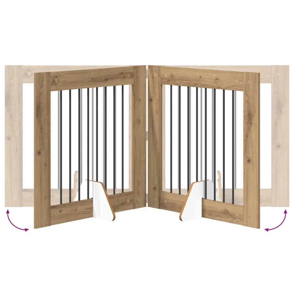Cancello per cani pieghevole con supporti 4 pz 321 cm 892084
