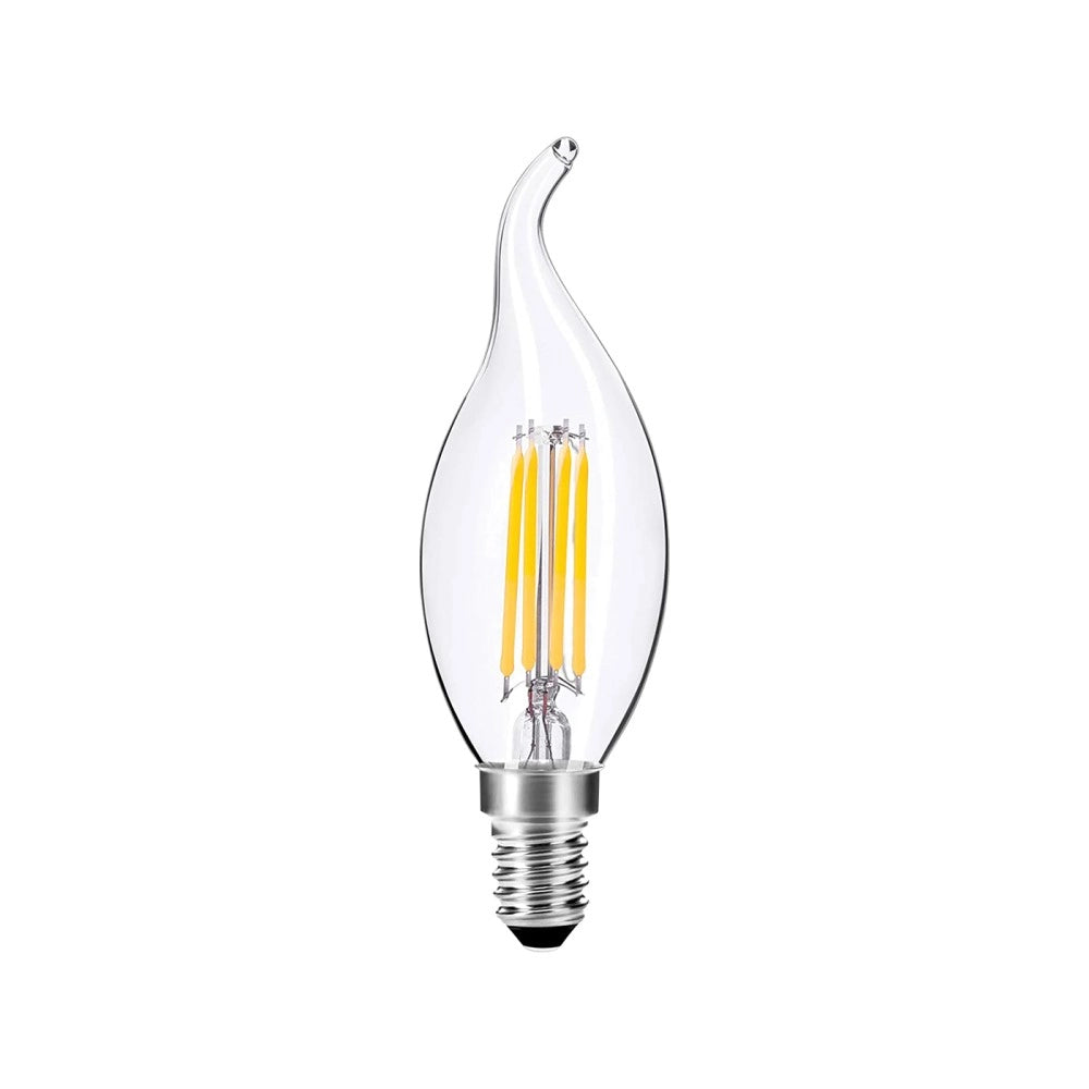 Alca power c35 4w 220v 550lm 3000k e14 lampada fiamma a filamento a led