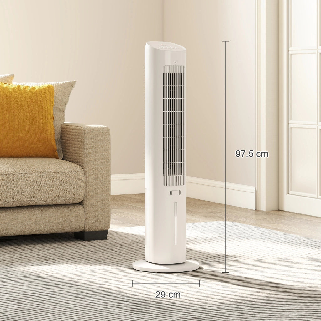 Raffrescatore d'Aria 3-in-1, Torre, Serbatoio 3 Litri, Portatile, Bianco.