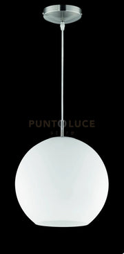 MOON SOSPENSIONE SFERA VETRO BIANCA D.30CM 1 LUCE ATTACCO E27
