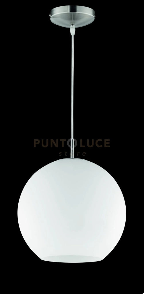 MOON SOSPENSIONE SFERA VETRO BIANCA D.30CM 1 LUCE ATTACCO E27