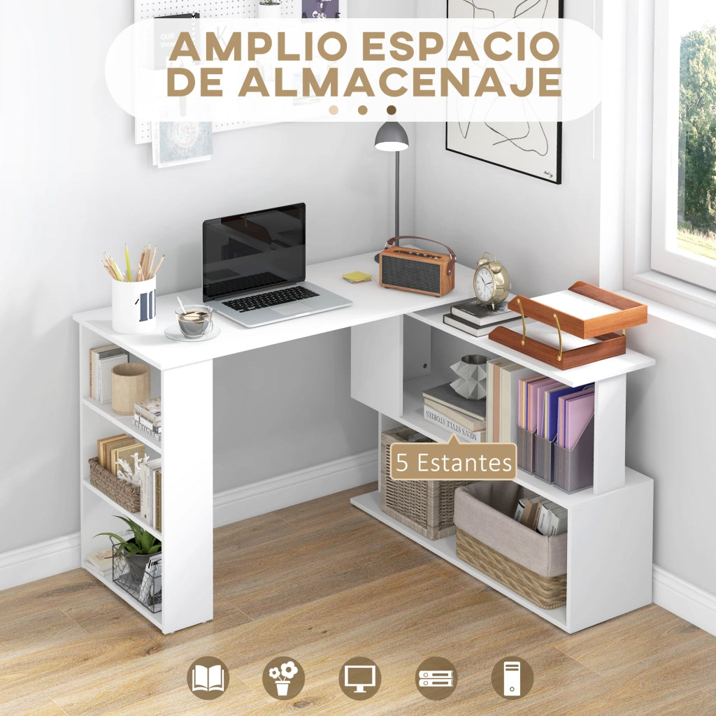 Scrivania Angolare Girevole ¨C zephmum ¨C Bianco 120x110 cm