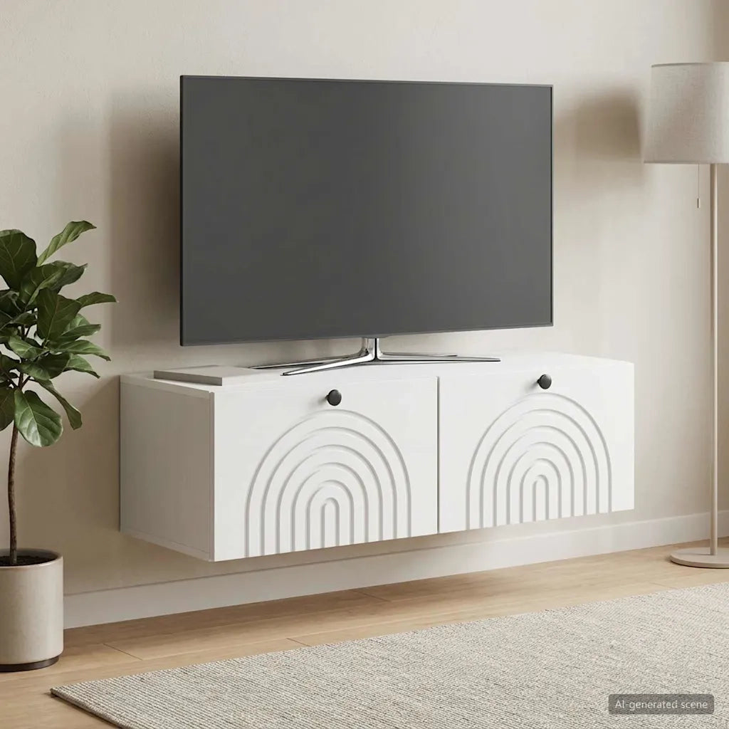 Mobile Porta TV da Muro Bianco 99 x 41 x 30 cm 898185
