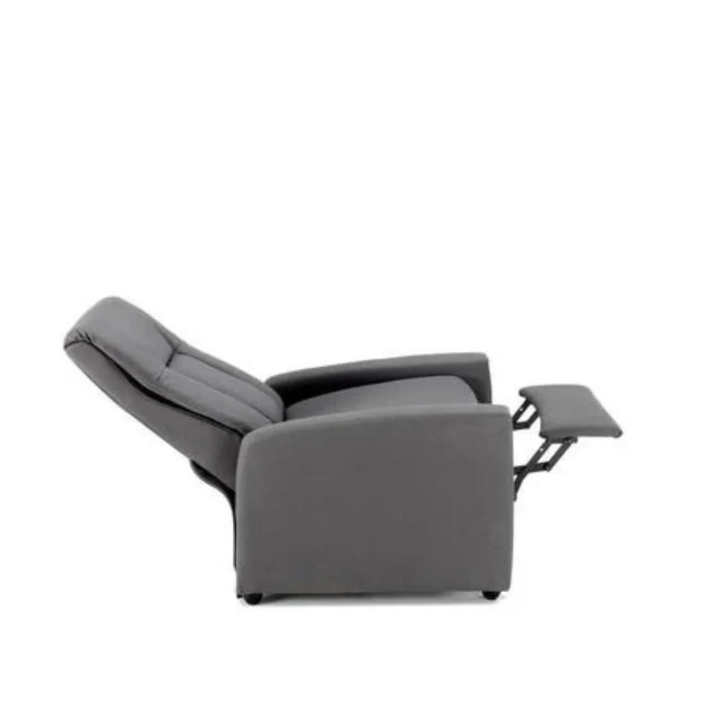 Poltrona reclinabile relax manuale con poggiapiedi Recline in similpelle antracite | Duzzle