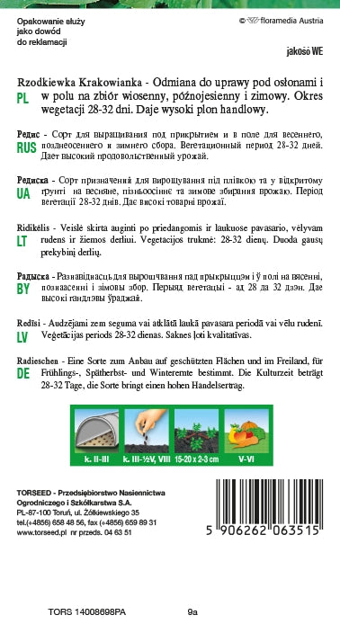 Ravanello (per la coltivazione al coperto e in campo) Krakowianka 10g