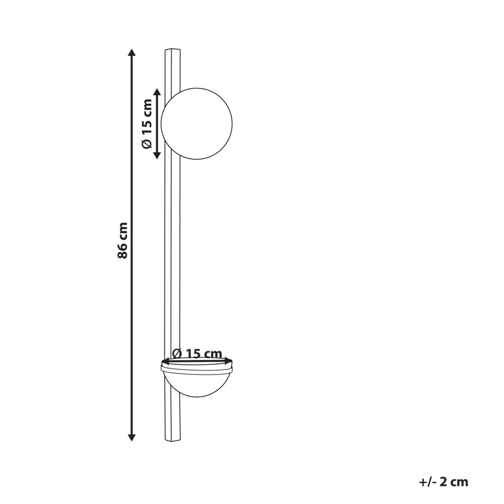Lampada da parete con vaso per piante base nera in metallo e paralume in vetro stile moderno camera da letto