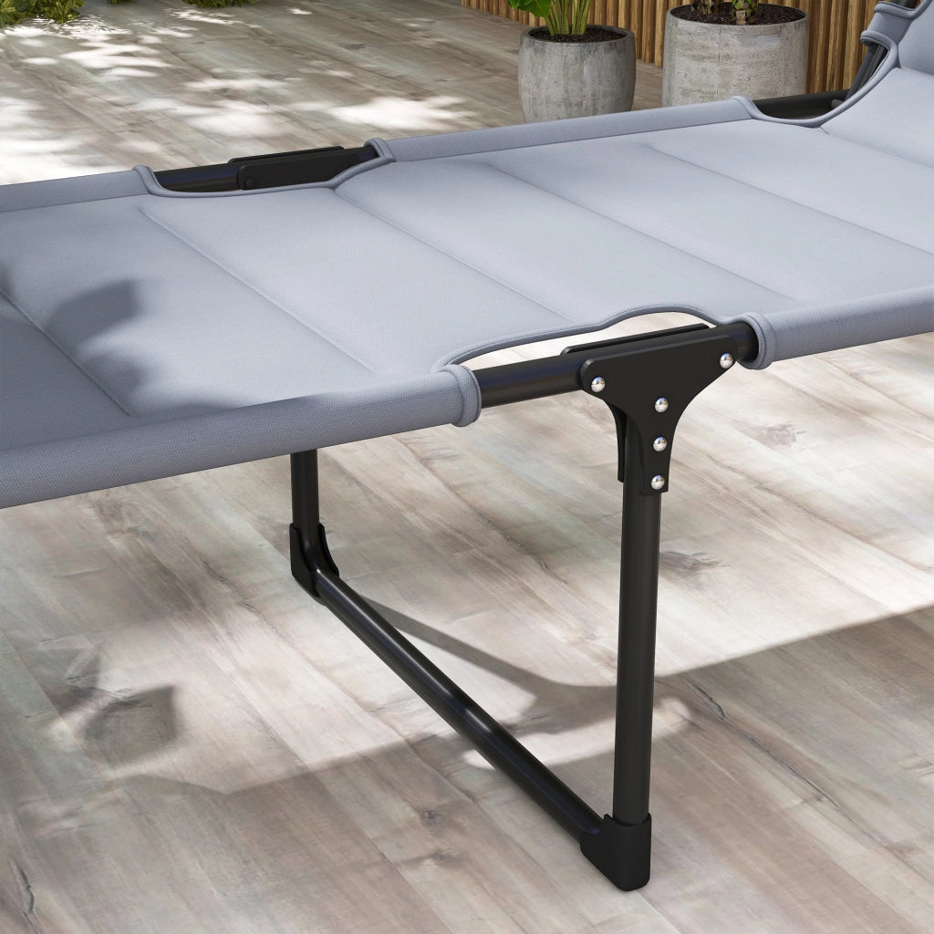 Lettini da sole pieghevoli con schienale regolabile ¨C zephmum ¨C 2 pezzi, grigio