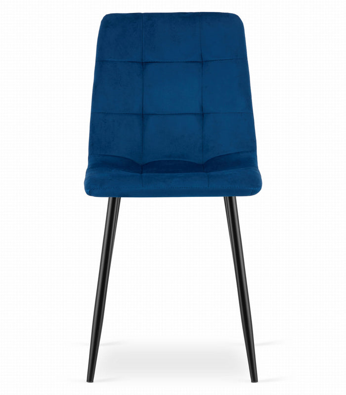 Sedia VALORA PYRA - Design ergonomico moderno in velluto blu navy x 3