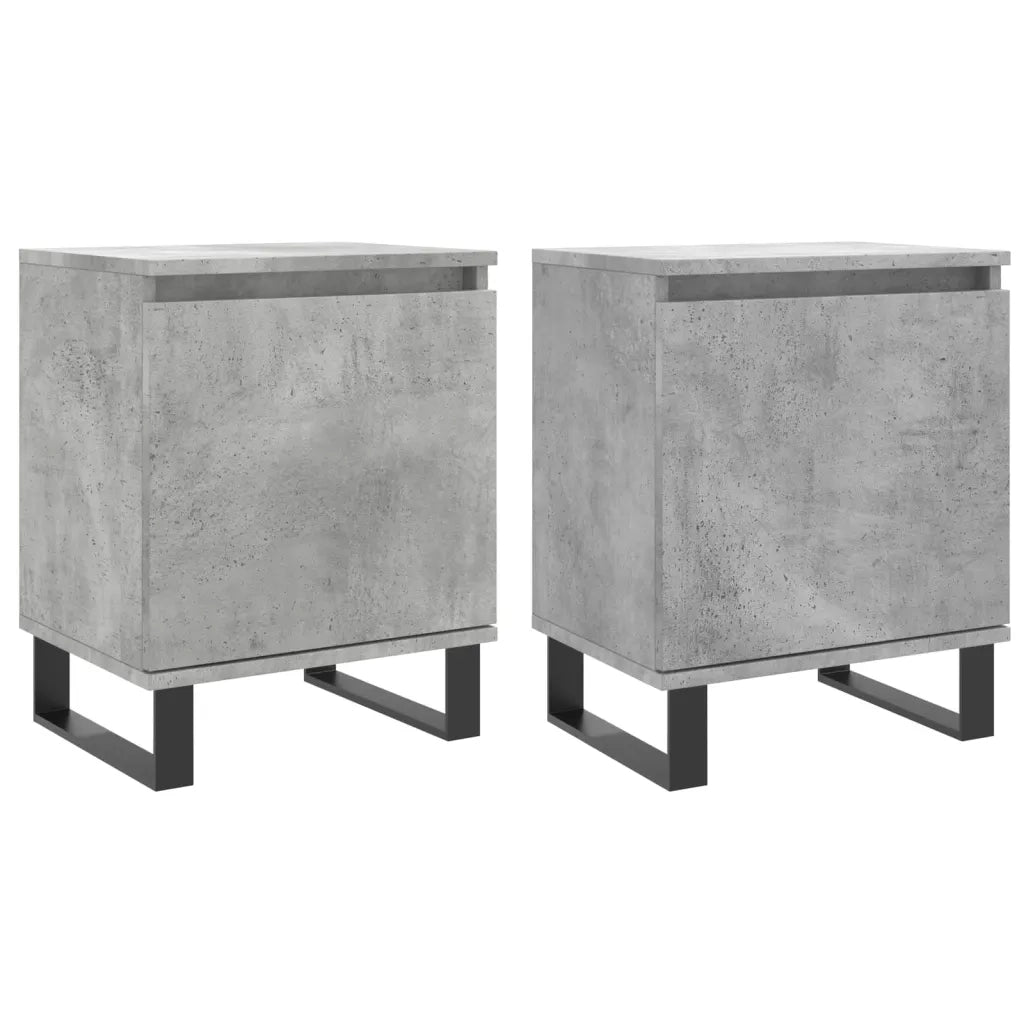 Comodini 2 pz Grigio Cemento 40x30x50 cm in Legno Multistratocod mxl 79817