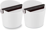 Set di espulsione per caffè - 2 pezzi - Accessori essenziali per barista - Cassa di espulsione e coperchio per caffè - Accessori per macchina per caffè e macchina per espresso - Ideale per espresso e barista domestico - Bianco
