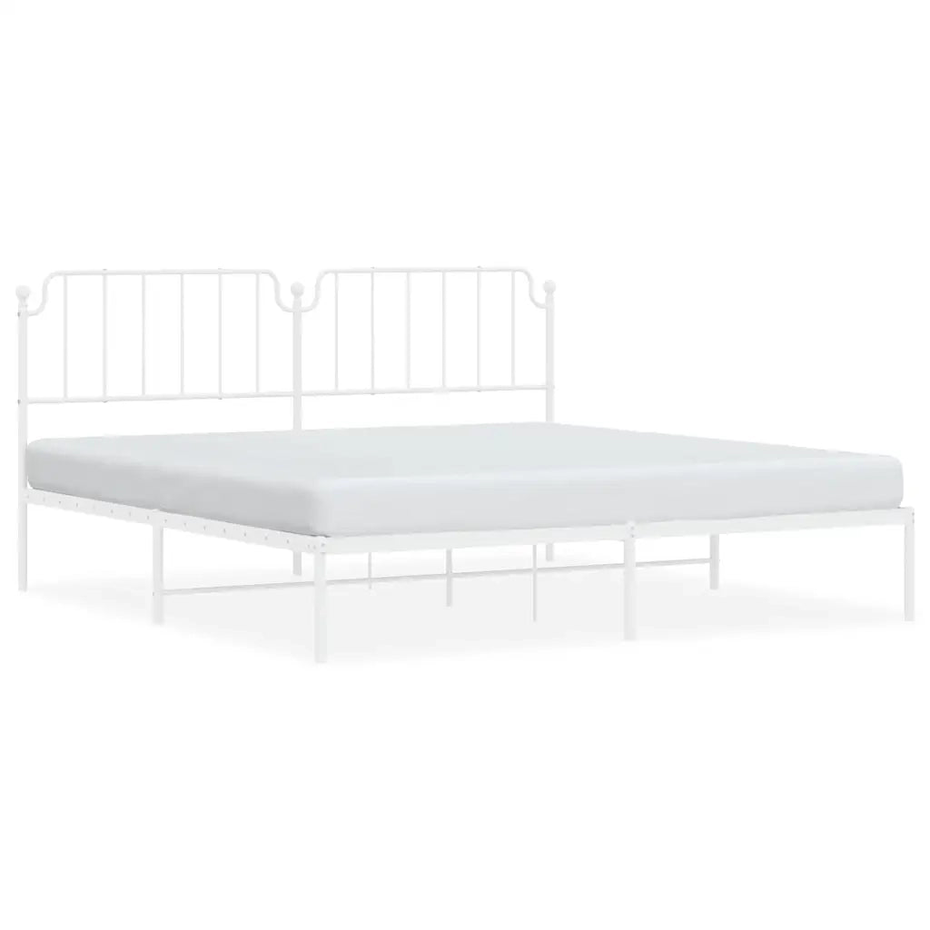 Giroletto con Testiera-Struttura Letto con testiera Metallo Bianco 193x203 cm 967856