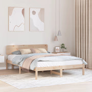 Struttura del letto con testiera 140x200 cm in legno massello di pino