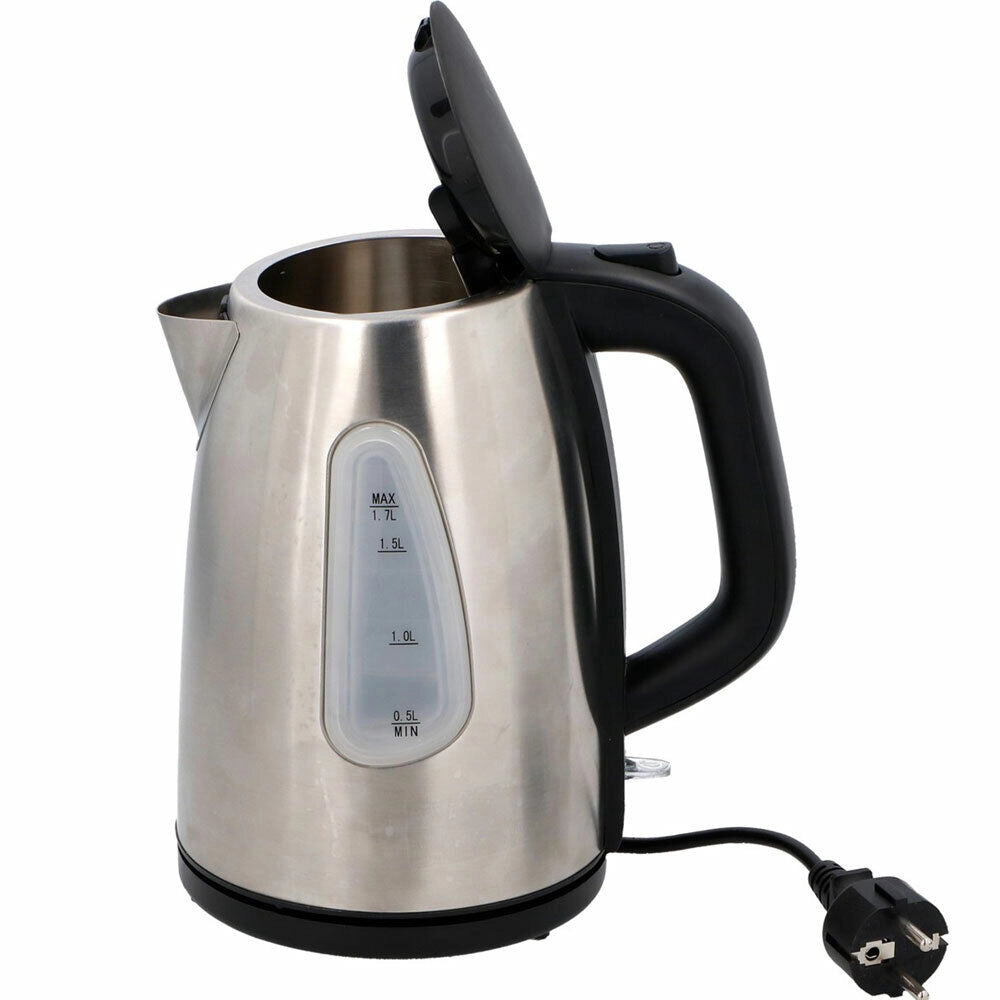 Bollitore Elettrico 1,7Lt 2200W Acqua Calda Acciaio Cordless con Luce LED Dunlop
