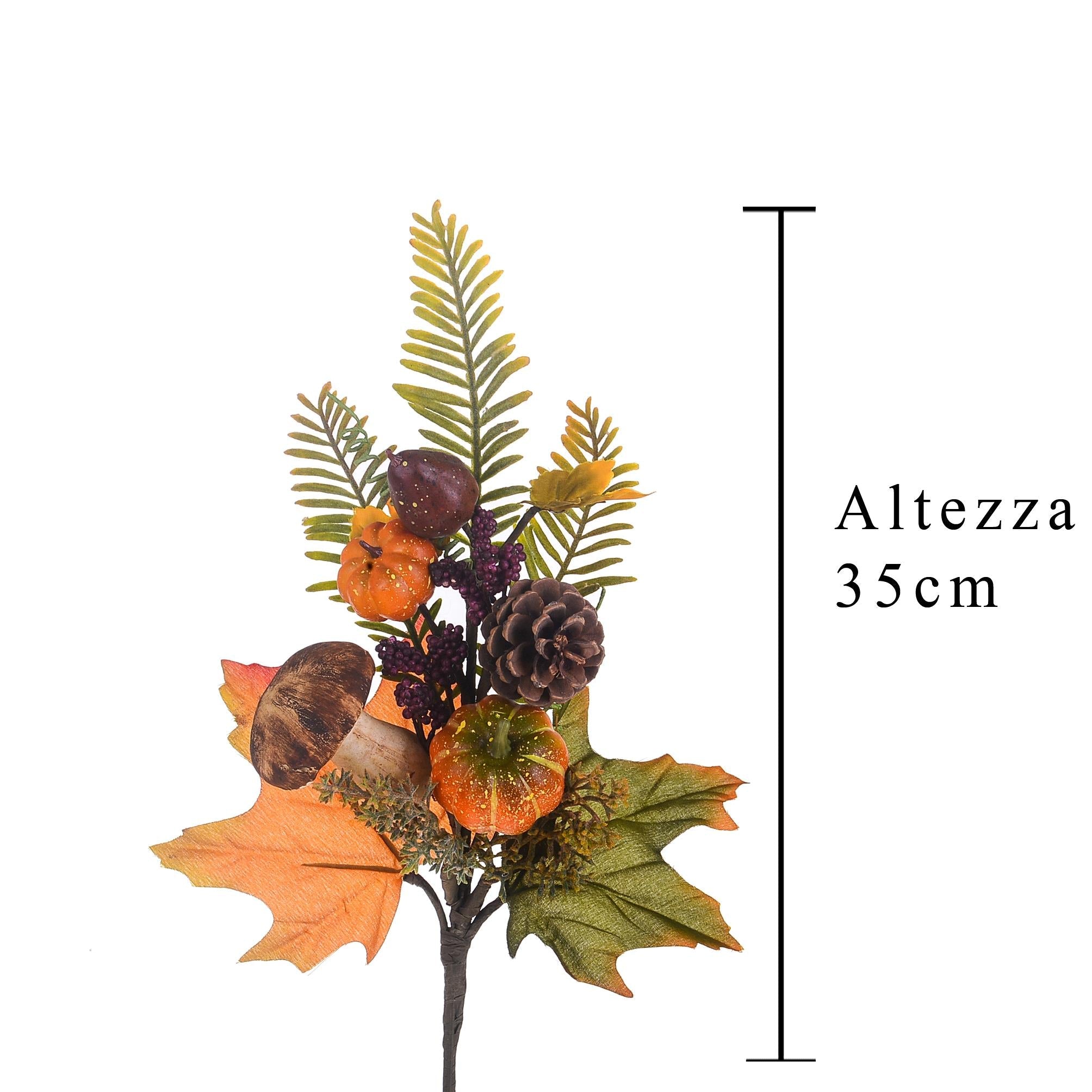 Set 4 Rami in Legno con Funghetto H 35 cm