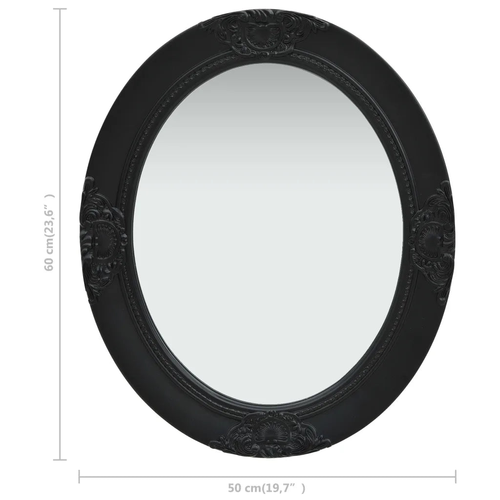 Specchio da Parete Stile Barocco 50x60 cm Nero 320351