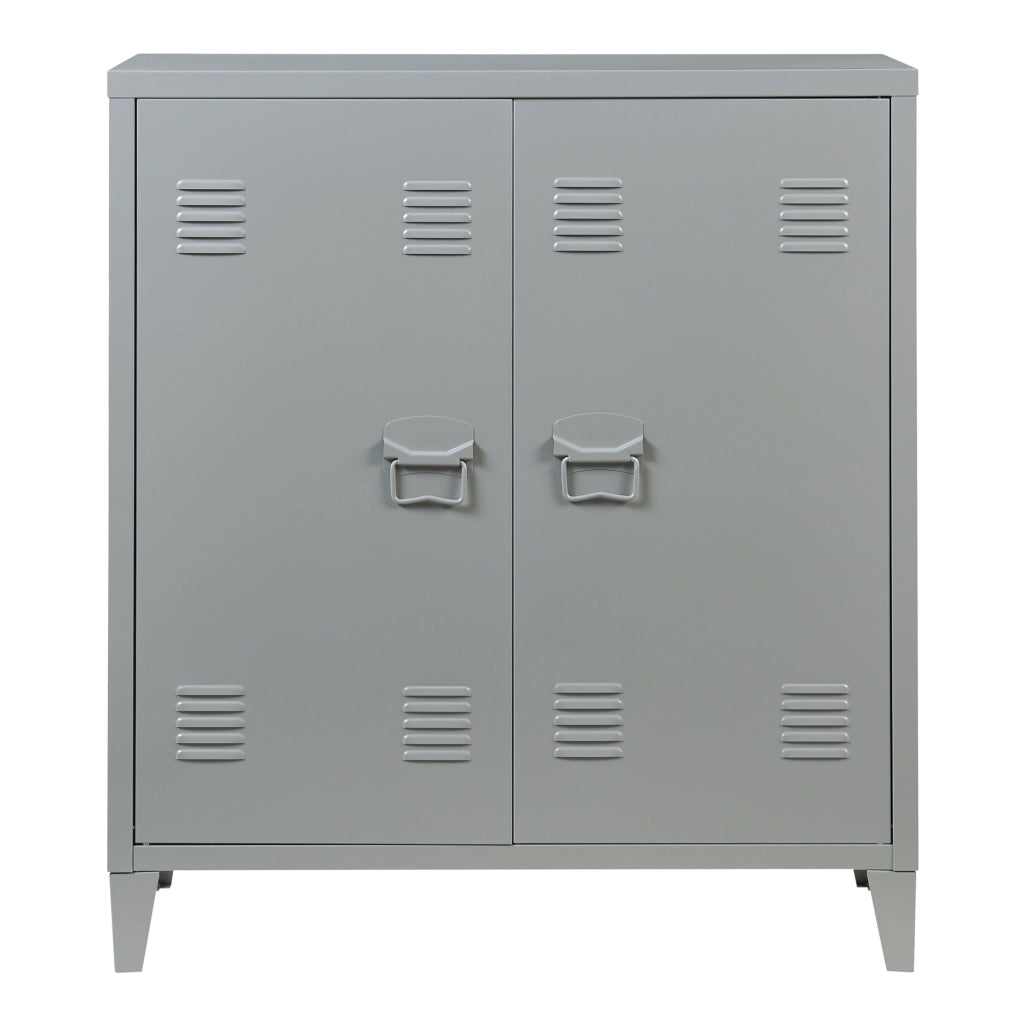 Armadietto da Ufficio Oripää in Acciaio 90 x 80 x 33 cm Grigio scuro [en.casa]
