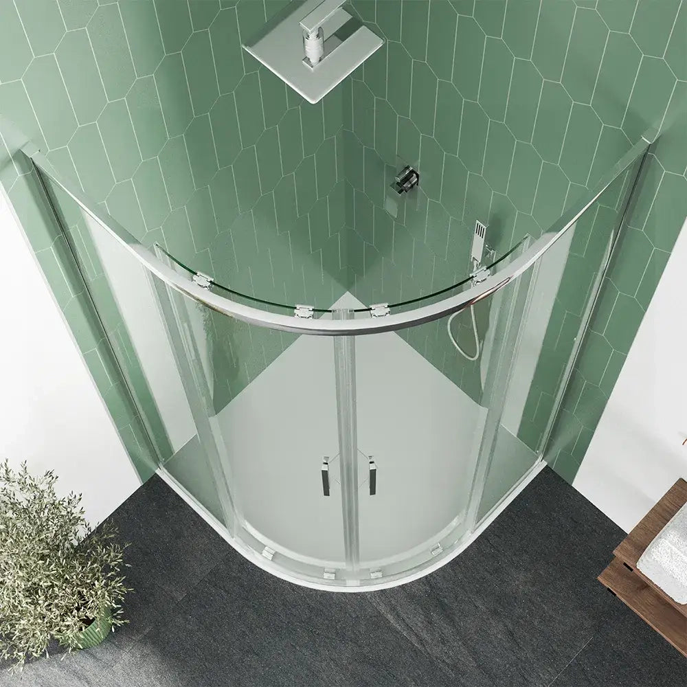 Box doccia semicircolare 75x75cm profili cromati slim vetro 6mm trasparente h190 | Portofino