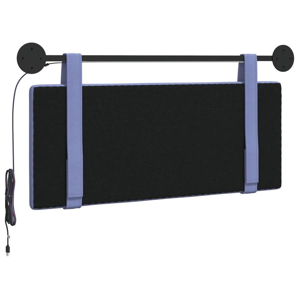 Testiera | Testata sospesa Con luce LED Blu jeans Tessuto