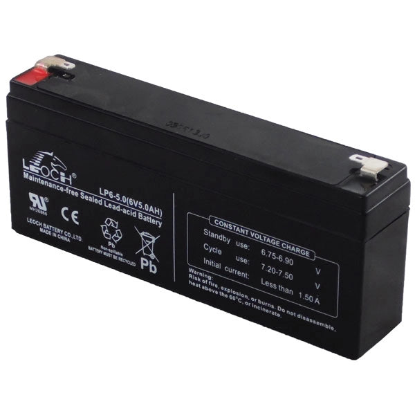 LEOCH LP6-5.0 DJW6-5.0 6V 5.0 AH LP SERIE BATTERIA AGM PIOMBO ACIDO