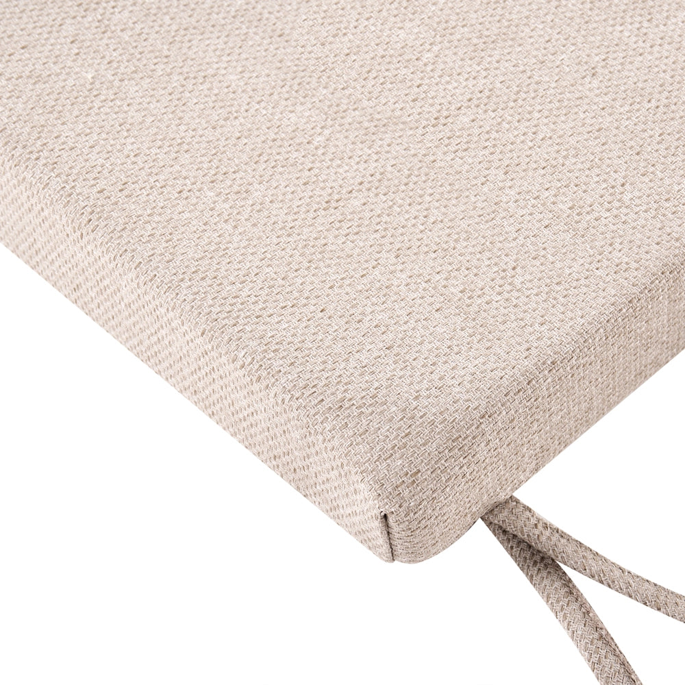 Cuscino per panche da esterno con lacci e rivestimento sfoderabile in tessuto beige con lacci, resistenti ai raggi UV e idrorepellenti