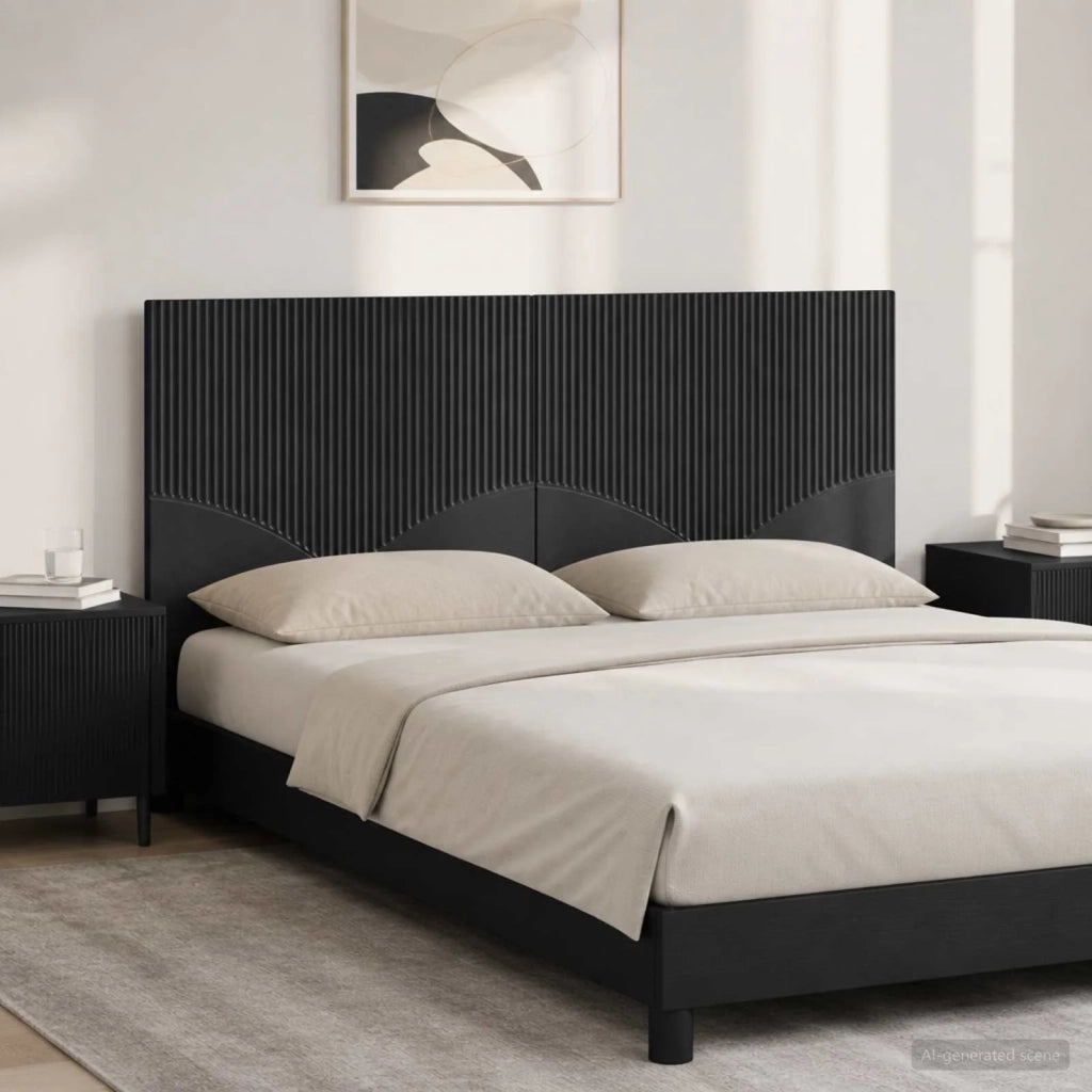 Testiera da Muro HOORN Nero Legno ingegnerizzato 897396