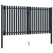 Cancello per Recinzione a doppia Porta in Acciaio 300x175 cm Antracite 146354