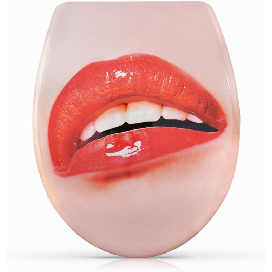 Sedile wc fantasia e chiusura ammortizzata - motivo sexy lips -