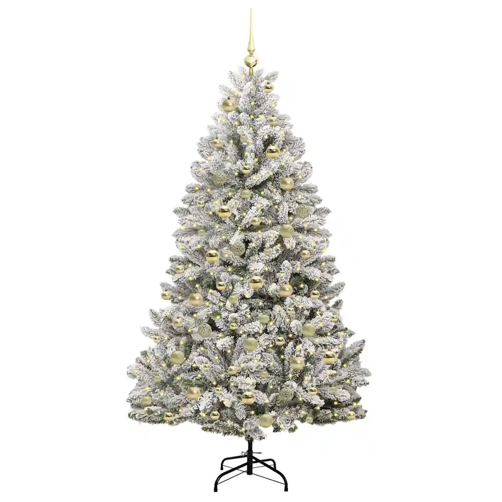 Albero di Natale artificiale con 300 LED Verde e Bianco 180 cm 3395752